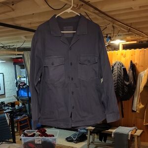 American Eagle Outfitters Men's Slate Blue Shirt Jacket